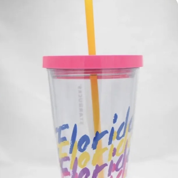 Starbucks Florida Tumbler Acrylic Clear Cold Cup 24oz Souvenir RARE NEW - Picture 6 of 7